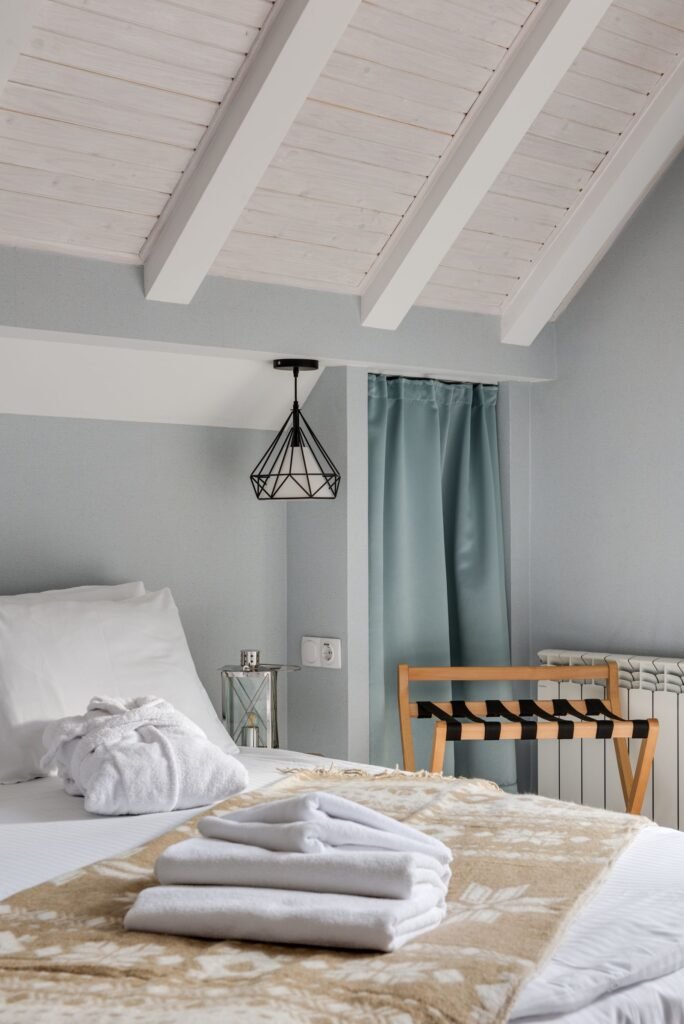 Tastefully decorated guest room