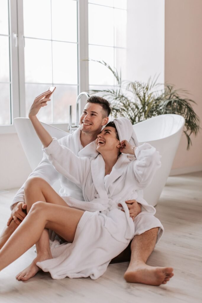 His and hers bathrobes